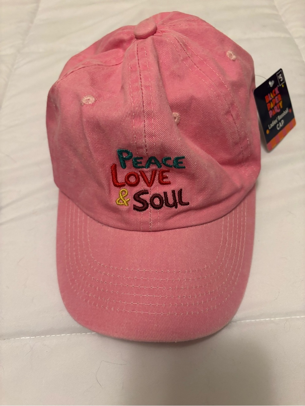2 Hats sold together - Pink "Peace Love & Soul" Hat and Blue Aruba Hat